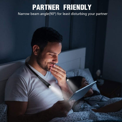 Vivolux | LED Nackenleselampe, Buchlicht zum Lesen im Bett, 3 Farben, 6 Helligkeitsstufen, biegbarer Arm, wiederaufladbar, langlebig, perfekt zum Lesen, Stricken, Campen, Reparieren