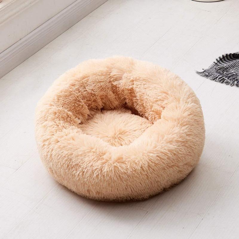 Vivolux | PawNest Beruhigendes Donut-Katzenbett | Rundes Plüsch Nest | Stresslindernd & Gemütlich | Perfekt für Katzen & kleine Hunde