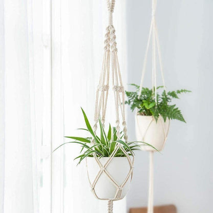 Vivolux | 4-teiliges handgefertigtes Boho-Makramee-Pflanzenhänger-Set