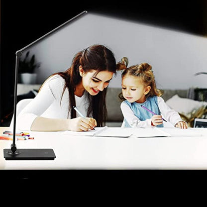 Vivolux | LED-Schreibtischlampe, Touch-Control-Schreibtischlampe mit 3 Helligkeitsstufen, dimmbare Büronlampe mit verstellbarem Arm, faltbare Tischlampe für Tisch Schlafzimmer Nachttisch Büro