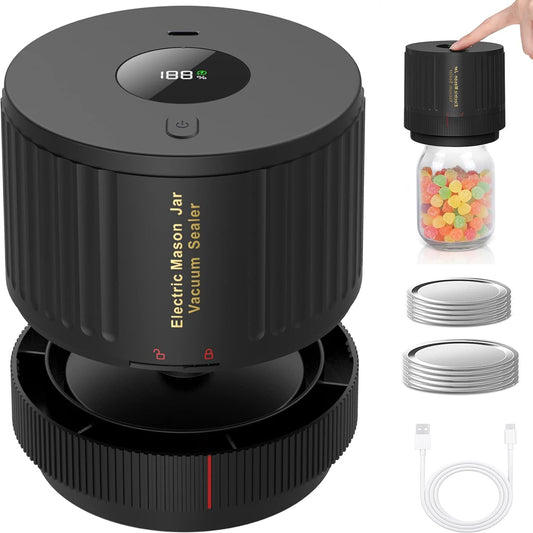 Vivolux | Elektrisches Mason Jar Vakuumierer Set - Bewahre Frische Schnell!