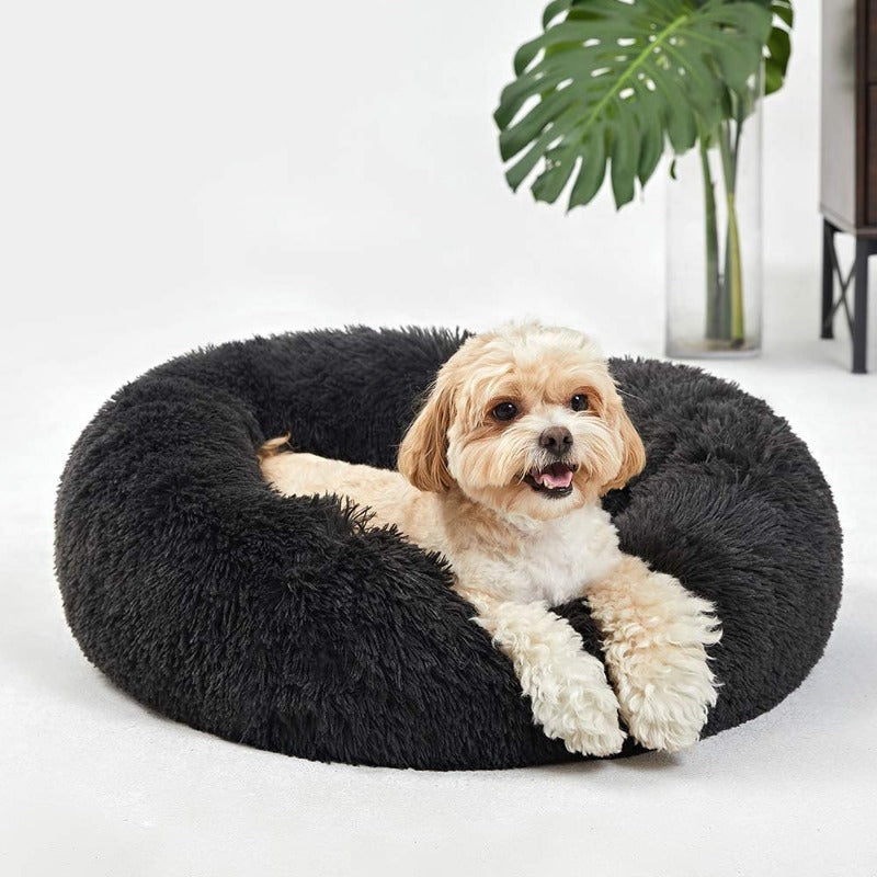Vivolux | Runder Plüsch Beruhigender Donut Hundebett für kleine bis große Hunde