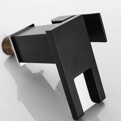 Vivolux | Moderner Wasserhahn für Waschbecken Messing Hebelgriffe LED Wasserfall Waschbeckenarmatur