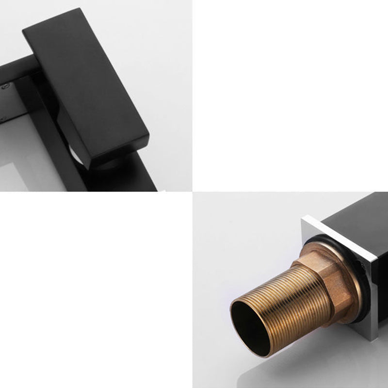 Vivolux | Moderner Wasserhahn für Waschbecken Messing Hebelgriffe LED Wasserfall Waschbeckenarmatur