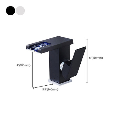 Vivolux | Moderner Wasserhahn für Waschbecken Messing Hebelgriffe LED Wasserfall Waschbeckenarmatur