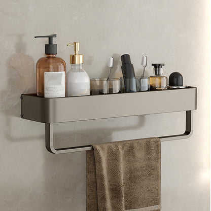 Vivolux | Zeitgemäßes Aluminium Badezimmer Zubehörset Graue Badablage
