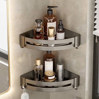 Vivolux | Zeitgemäßes Aluminium Badezimmer Zubehörset Graue Badablage