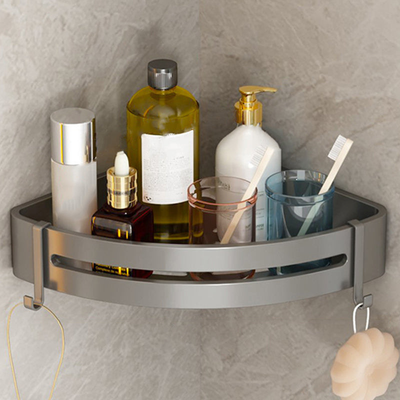 Vivolux | Zeitgemäßes Aluminium Badezimmer Zubehörset Graue Badablage