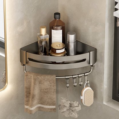 Vivolux | Zeitgemäßes Aluminium Badezimmer Zubehörset Graue Badablage