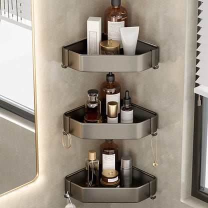 Vivolux | Zeitgemäßes Aluminium Badezimmer Zubehörset Graue Badablage