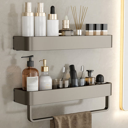 Vivolux | Zeitgemäßes Aluminium Badezimmer Zubehörset Graue Badablage