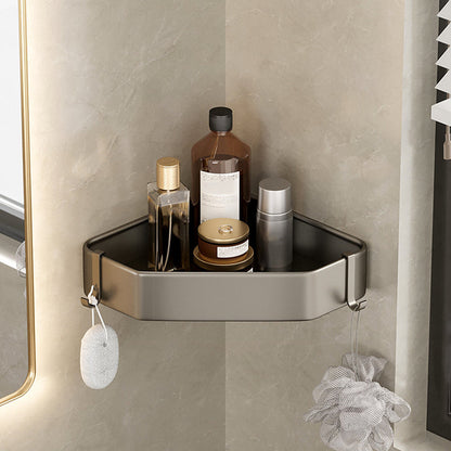 Vivolux | Zeitgemäßes Aluminium Badezimmer Zubehörset Graue Badablage