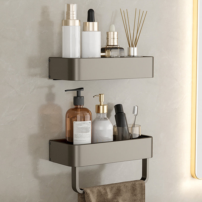Vivolux | Zeitgemäßes Aluminium Badezimmer Zubehörset Graue Badablage