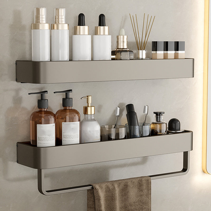 Vivolux | Zeitgemäßes Aluminium Badezimmer Zubehörset Graue Badablage