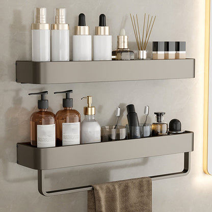 Vivolux | Zeitgemäßes Aluminium Badezimmer Zubehörset Graue Badablage