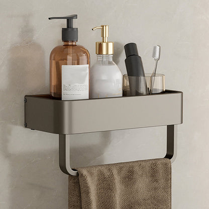Vivolux | Zeitgemäßes Aluminium Badezimmer Zubehörset Graue Badablage