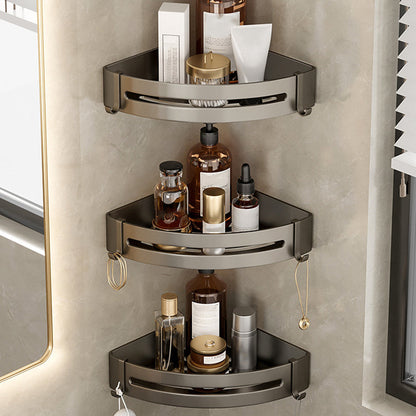 Vivolux | Zeitgemäßes Aluminium Badezimmer Zubehörset Graue Badablage