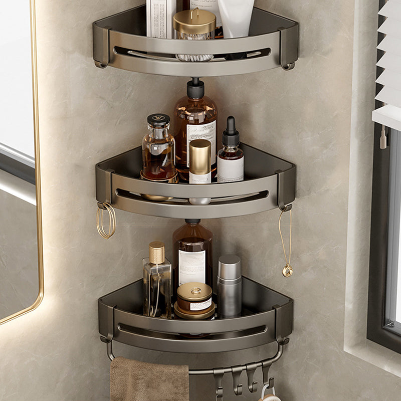 Vivolux | Zeitgemäßes Aluminium Badezimmer Zubehörset Graue Badablage