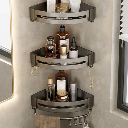 Vivolux | Zeitgemäßes Aluminium Badezimmer Zubehörset Graue Badablage