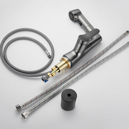 Vivolux | Ausziehbarer Vessel Wasserhahn Moderner Waschbecken Wasserhahn mit einem Hebelgriff