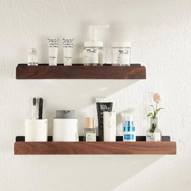 Vivolux | Massivholz Badezimmer-Organizer-Regale ohne Bohren
