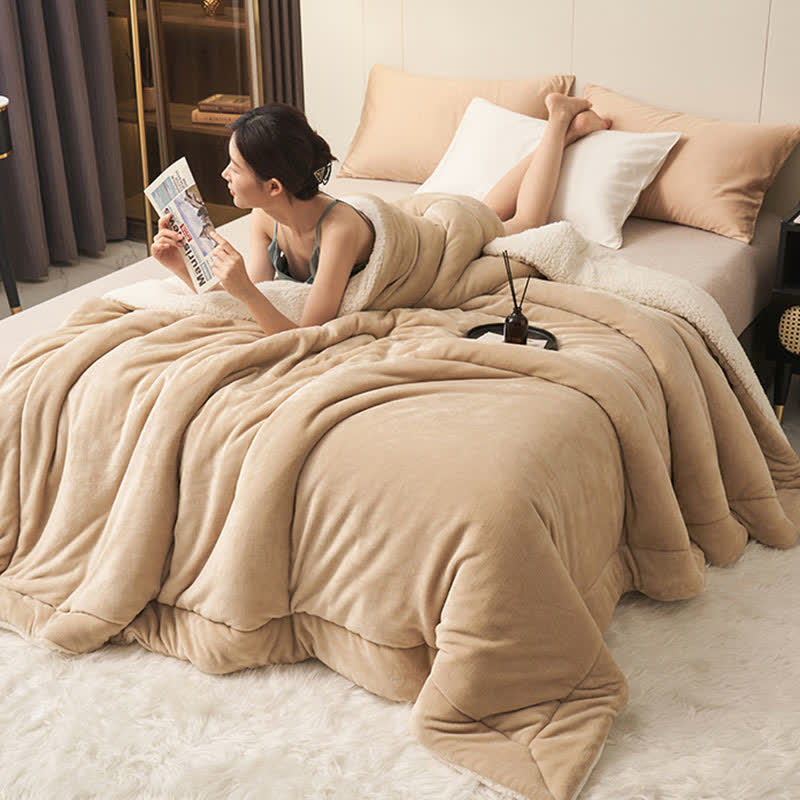 Vivolux | Einfarbige dicke doppelseitige Samt-Würfeldecke