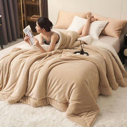 Vivolux | Einfarbige dicke doppelseitige Samt-Würfeldecke