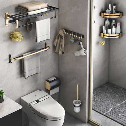Vivolux | Schwarz & Messing Badezimmer Set Moderner Stil Badezimmerzubehör Als Einzelstück Oder Als Set