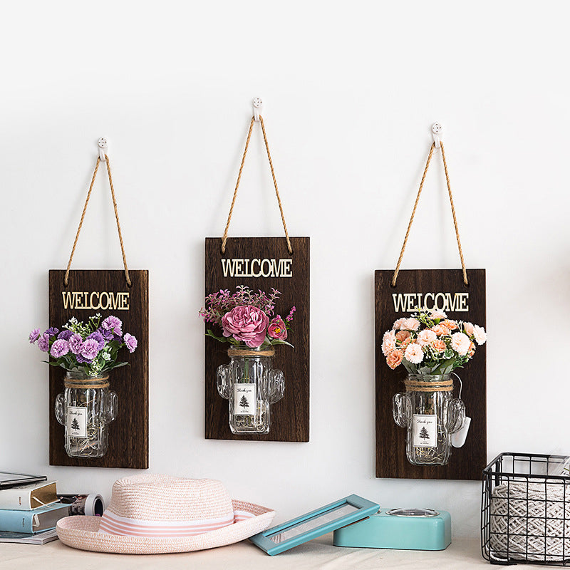 Vivolux | Lila Blumen Wand Lichterkette Rustikaler Stil Klarglas Shade Wandleuchte für Café