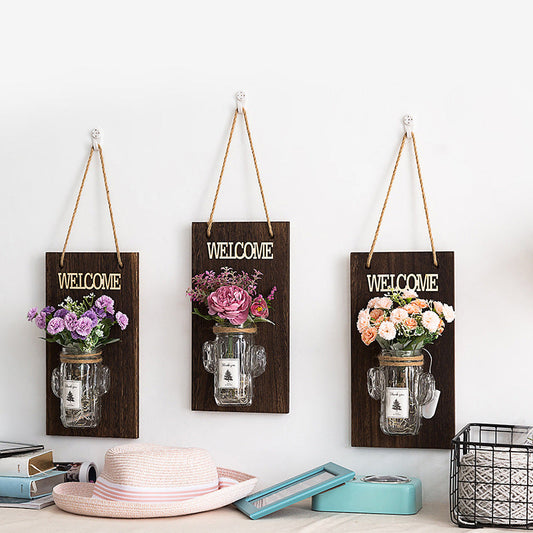 Vivolux | Lila Blumen Wand Lichterkette Rustikaler Stil Klarglas Shade Wandleuchte für Café