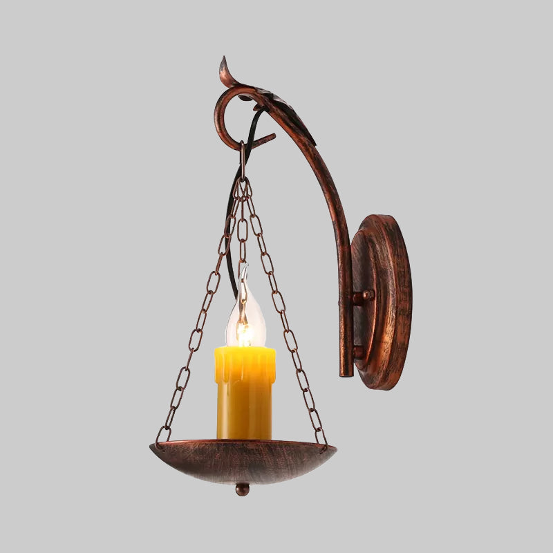 Vivolux | Kerze Riemen Wandleuchte Rustikaler Lodge Metallische 1 Licht Wandleuchte Beleuchtung für Foyer