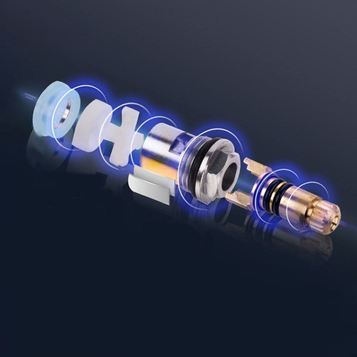 Vivolux | Moderner Badezimmer Wasserhahn Chrom Knopfgriff mit Wasser Schlauch Waschbecken Wasserhahn