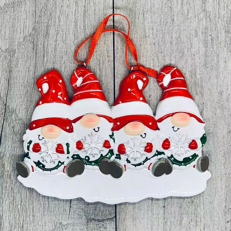 Vivolux | 4 Namen-Anpassbare Familien-Weihnachts Weihnachtsbaumdekoration Ornament mit Namen-Zwerge Familie