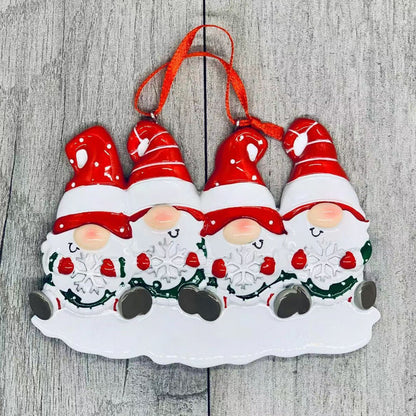 Vivolux | 4 Namen-Anpassbare Familien-Weihnachts Weihnachtsbaumdekoration Ornament mit Namen-Zwerge Familie