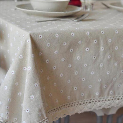 Vivolux | Daisy Print Baumwolle Leinen Tischdecke