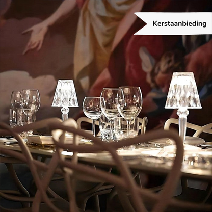 Vivolux | LuxeCrystal Premium LED Tischlampe | Kabellos | Dimmbare Kristallbeleuchtung | Stimmungslicht & Dekoration