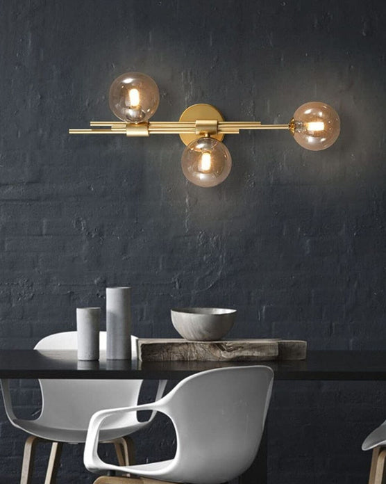 Vivolux | 3 Kopf Glas Ball Wandlampe - Bernstein