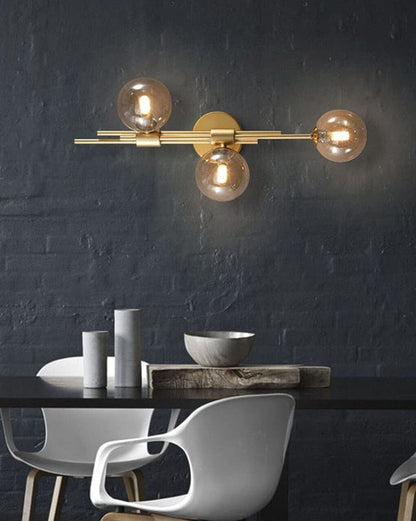 Vivolux | 3 Kopf Glas Ball Wandlampe - Bernstein