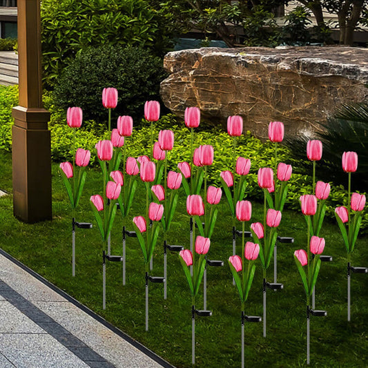 Vivolux | Solar Tulpe Rasenlicht Außen Garten LED Tulpe Blumenlicht Bodenstecker Landschaftslicht