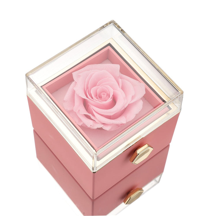 Vivolux | [Ideales Geschenk] Ewige Rosenbox - Mit gravierter Halskette & künstlicher Rose