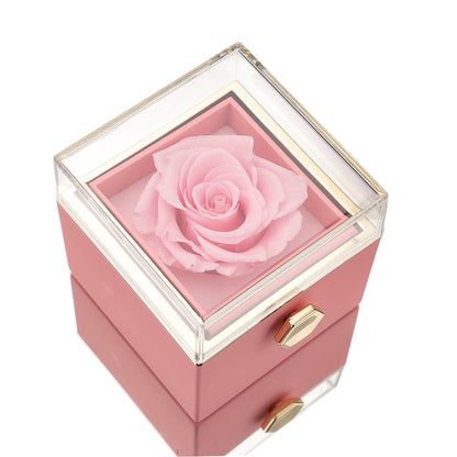 Vivolux | [Ideales Geschenk] Ewige Rosenbox - Mit gravierter Halskette & künstlicher Rose