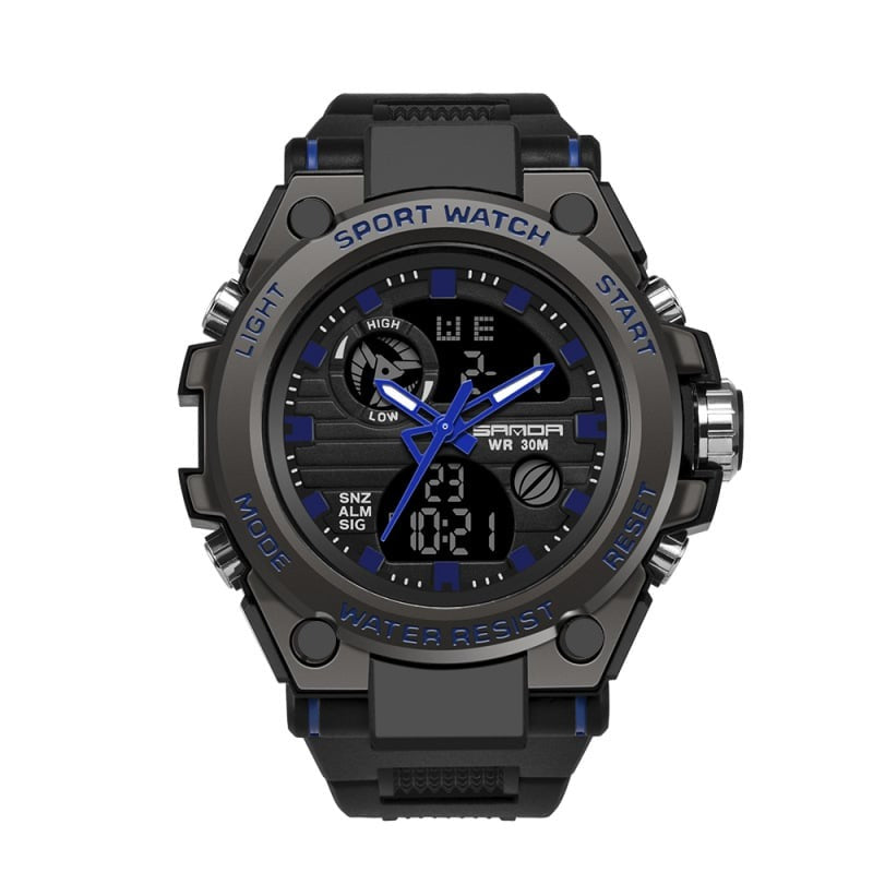 Vivolux | Sportliche Dual-Display Mode Multifunktionale wasserdichte leuchtende Herrenarmbanduhr