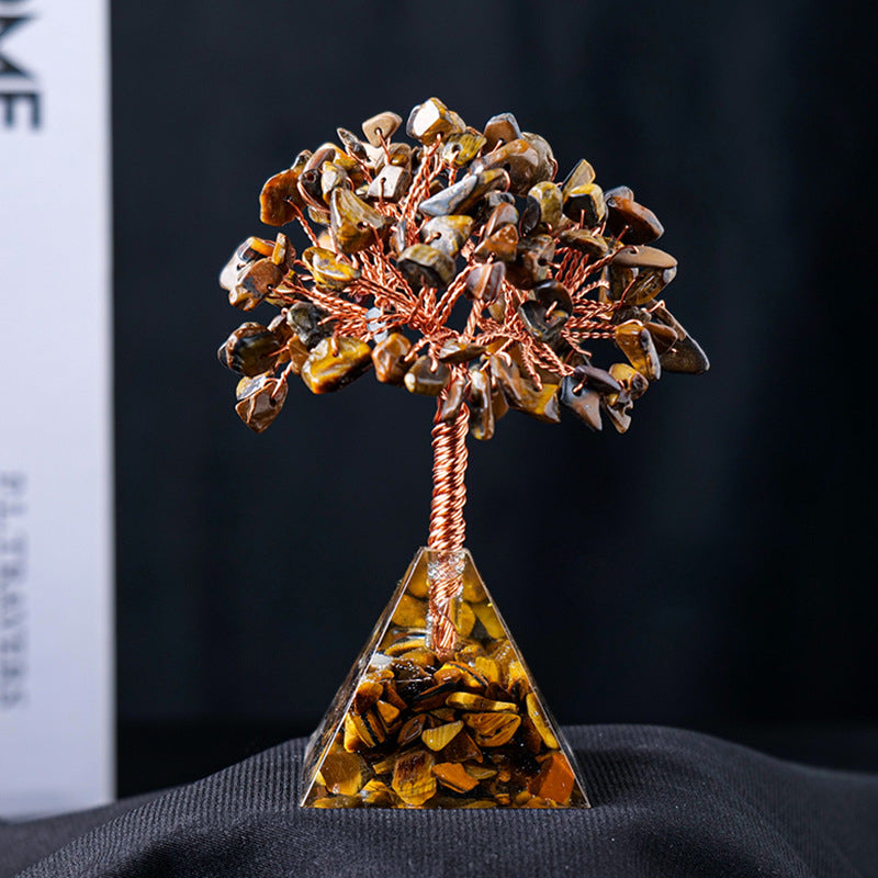 Vivolux | Naturstein Kies Pyramidensockel Feng Shui Baum