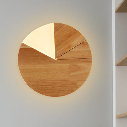 Vivolux | 8"/11" Breite Sektor Wandlampe Wandlicht Nordic Holz LED Nachttisch Wandlampe in Weiß/Warmweiß