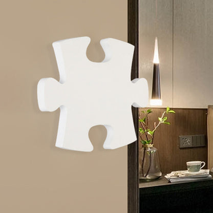 Vivolux | Acryl Legpuzzel Wandlampe Nordic LED Wandmontage Beleuchtung in Weiß/Schwarz für Wohnzimmer, Weiß/Warmes Licht