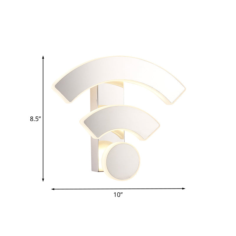 Vivolux | Acryl WIFI-achtige Wandmontage Verlichtingsarmatuur Nordic LED Witte Wandlamp in Wit/Warm Licht