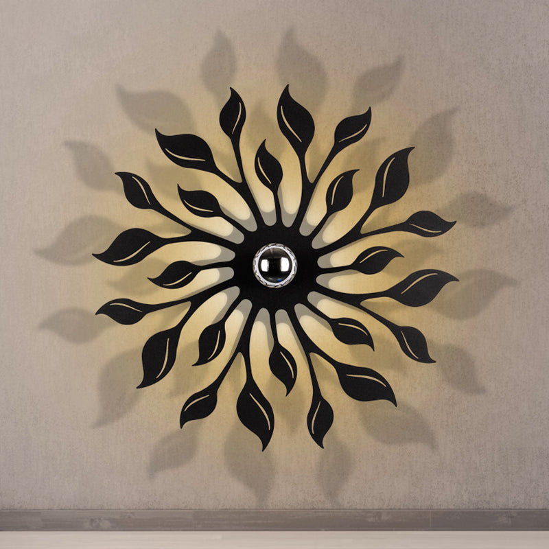 Vivolux | Zwarte Afwerking Blossom Wandlamp Licht Nordic LED Metalen Wandgemonteerde Lamp voor Woonkamer
