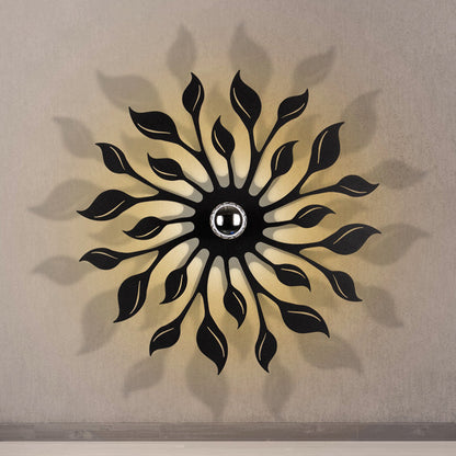 Vivolux | Zwarte Afwerking Blossom Wandlamp Licht Nordic LED Metalen Wandgemonteerde Lamp voor Woonkamer