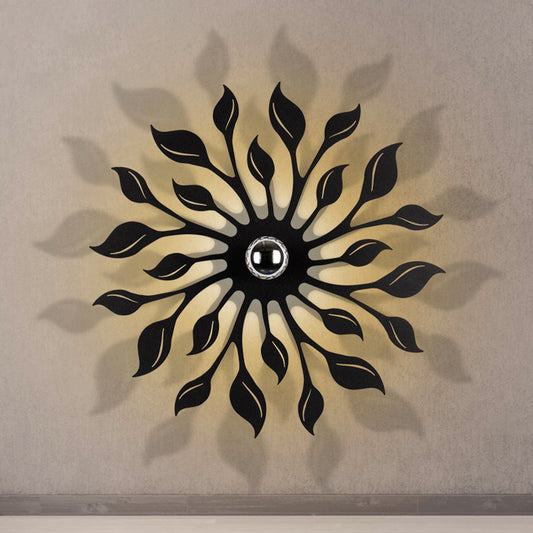 Vivolux | Zwarte Afwerking Blossom Wandlamp Licht Nordic LED Metalen Wandgemonteerde Lamp voor Woonkamer
