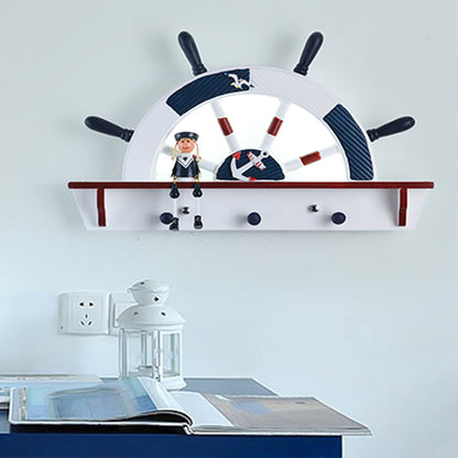 Vivolux | Kinderschemel Wandleuchte Acryl LED Nachttisch Wandmontage Lampe in Weiß und Blau, Weiß/Warme Licht